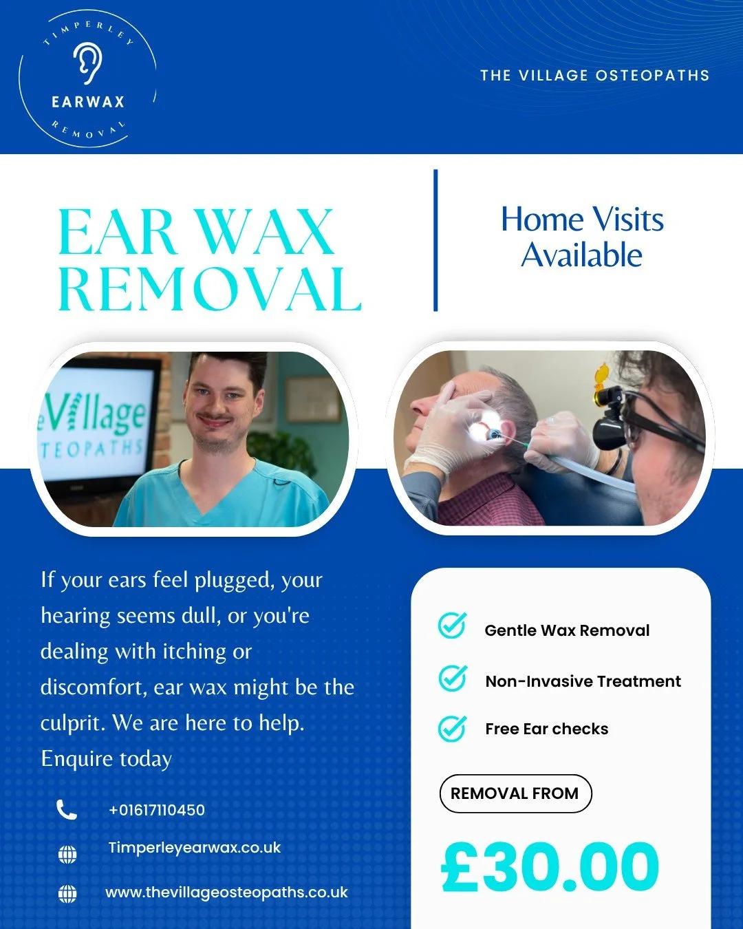 Can you hear us? 🗣️👂

Did you know we offer a specialist ear wax removal service?

If your ears feel blocked, your hearing seems muffled, or you&rsquo;re constantly reaching for the volume button, ear wax could be the culprit!

Following a consulta