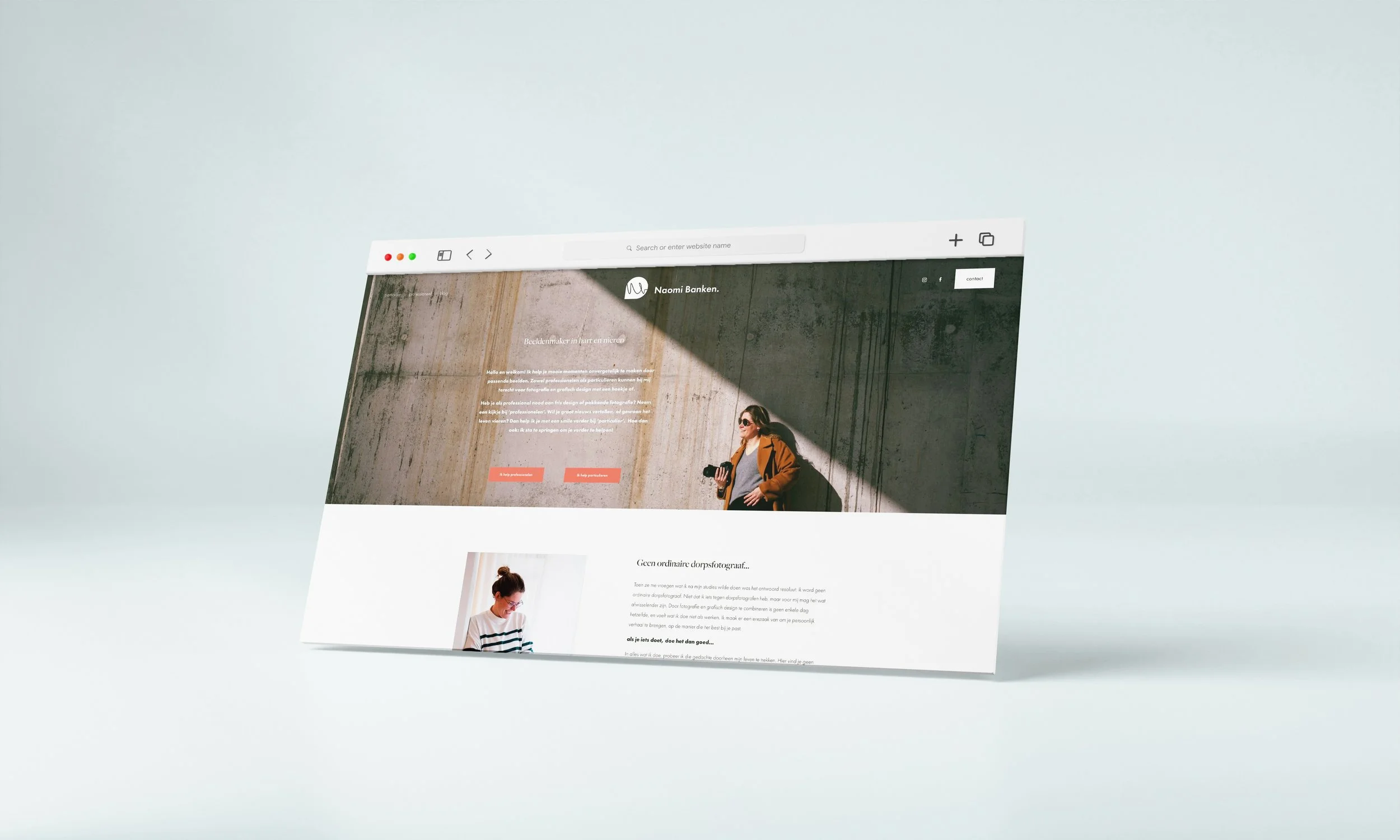 Website voor grafisch ontwerpster Naomi Banken uit Putte