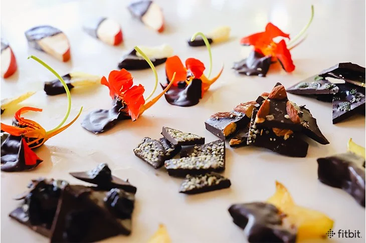 Dark Chocolate-Dipped Fruit &amp; Edible Flowers