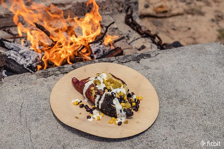 Fully Loaded “Campfire” Roasted Sweet Potato