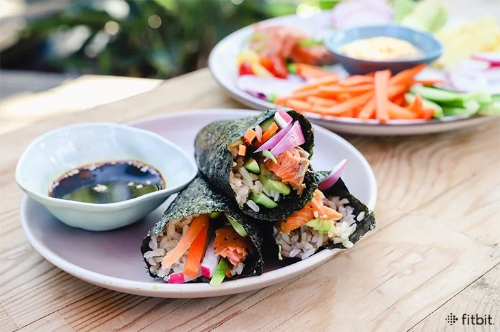 Kid-Friendly Sushi Hand Rolls with Brown Rice (Plus, Two Dipping Sauces)