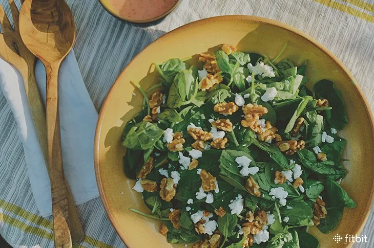 Healthy Recipe: Spinach, Goat Cheese, and Walnut Salad with Raspberry Vinaigrette