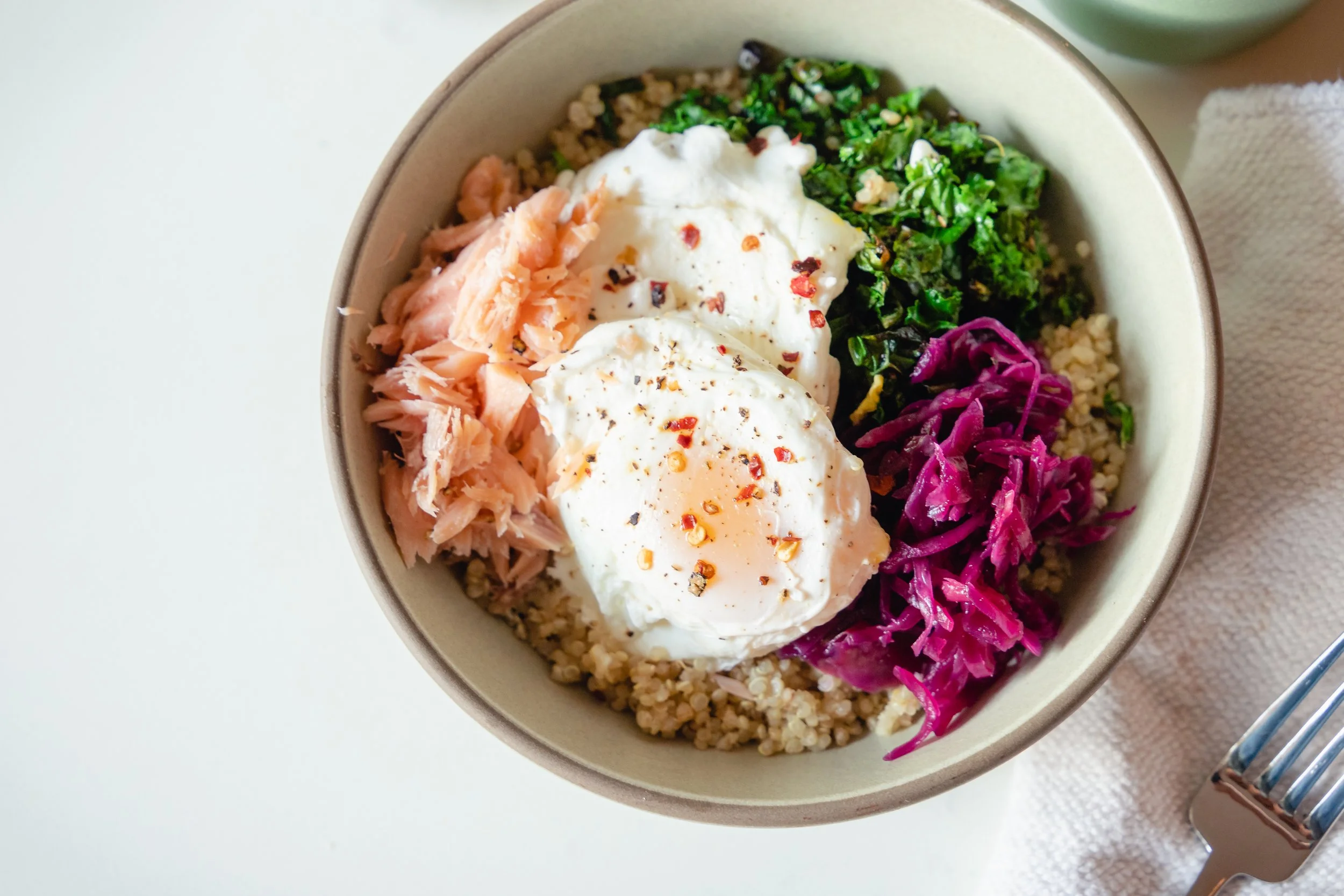 Quinoa Egg Bowl with Smoked Salmon