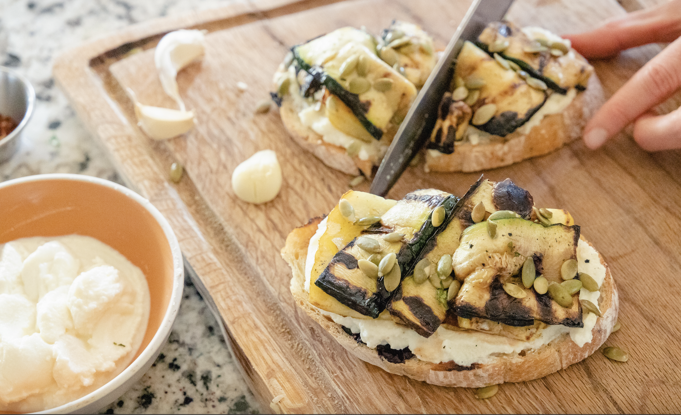 Grilled Squash Garlic Bread