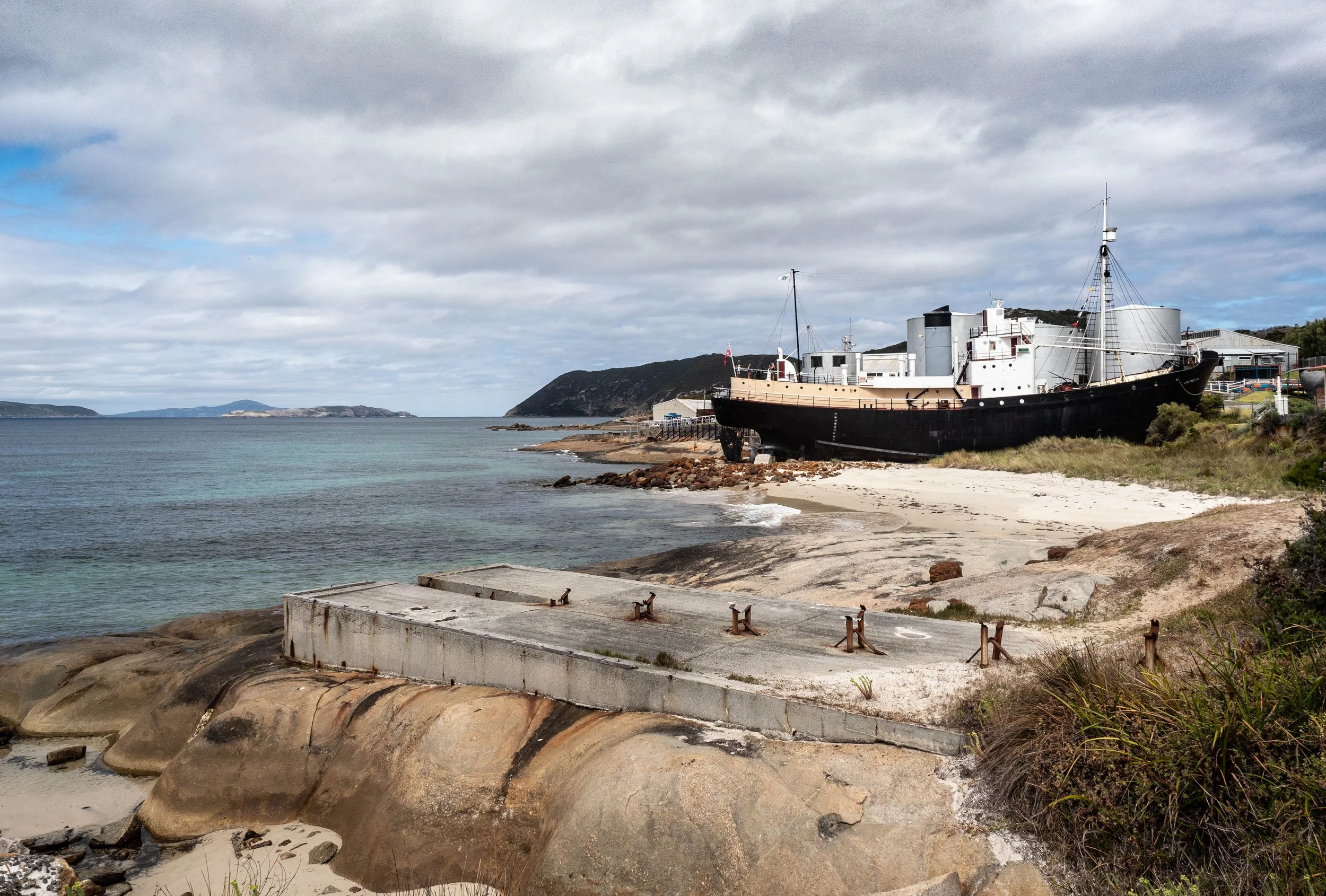 Albany’s Historic Whaling Station overlooking the coastline at Discovery Bay in Western Australia.