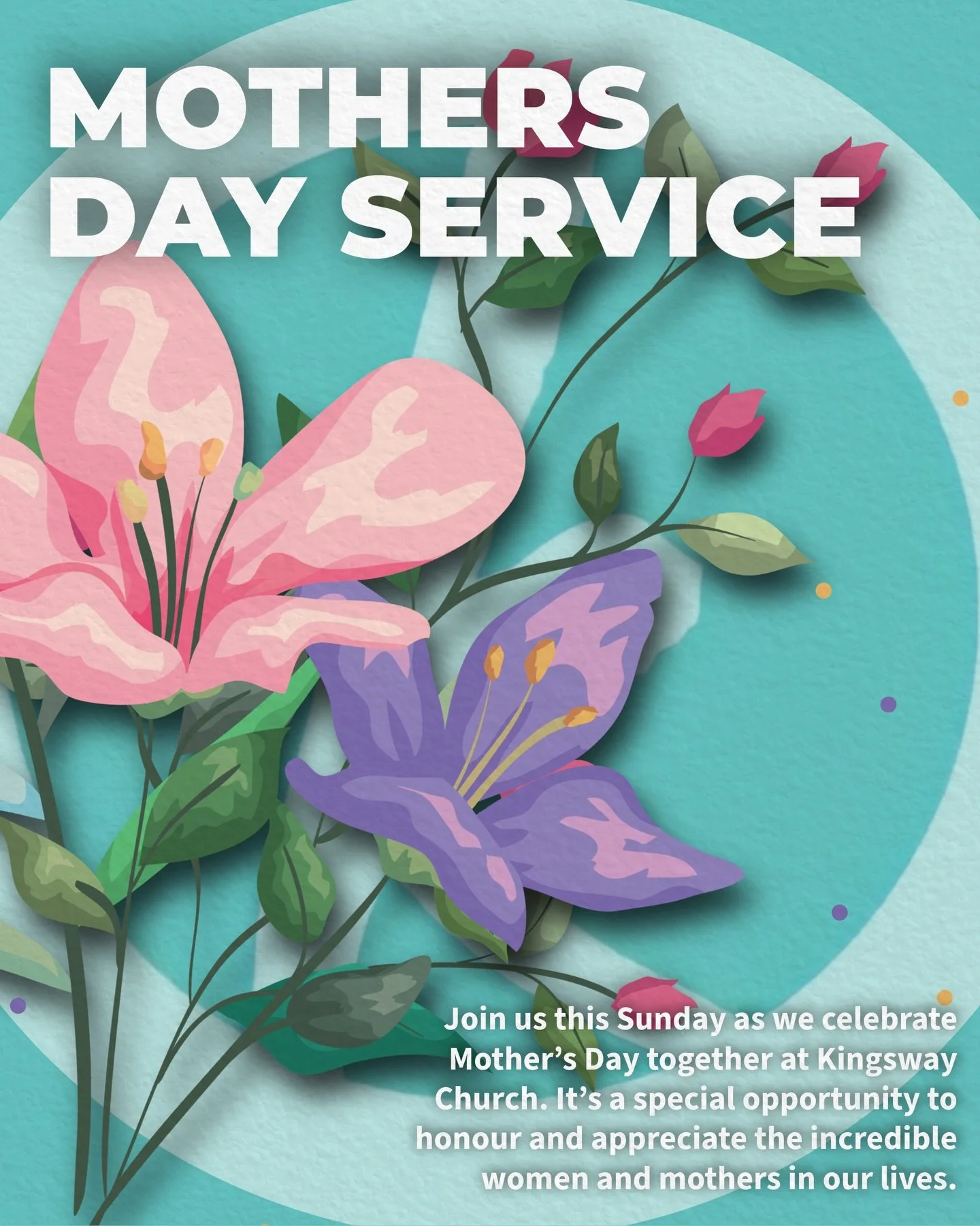 Mother&rsquo;s Day at Kingsway Church 🌸

Join us this Sunday as we celebrate Mother&rsquo;s Day together at Kingsway Church. It&rsquo;s a special opportunity to honour and appreciate the incredible women and mothers in our lives.

The service will b
