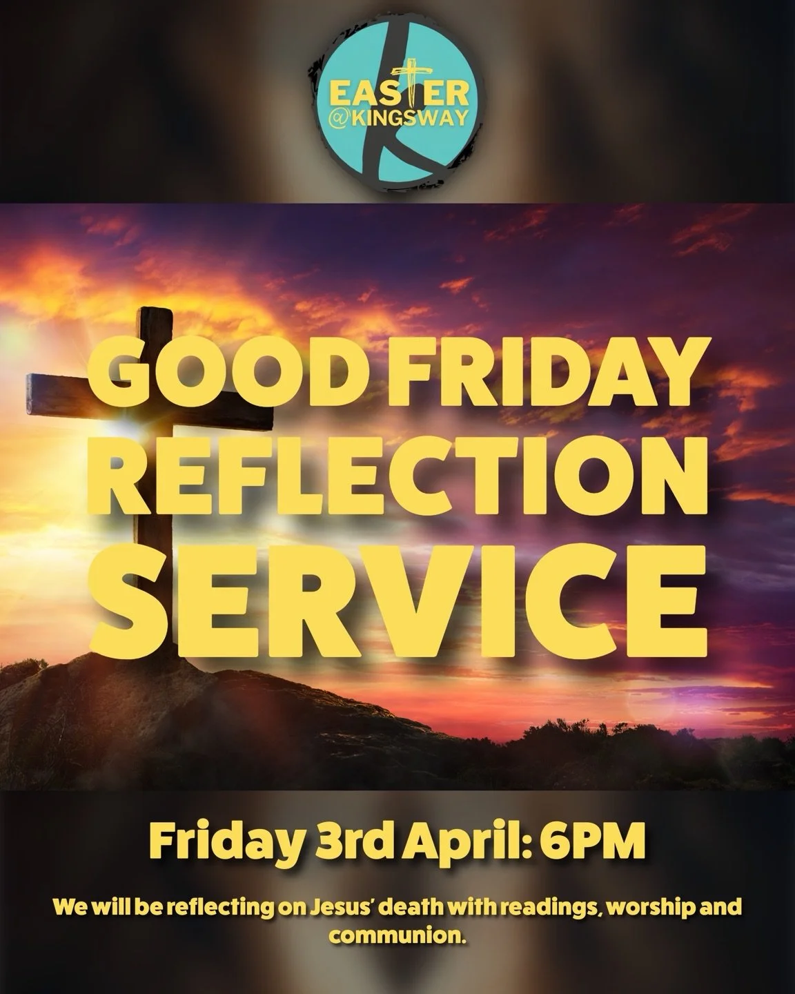 Friday 3rd April - Good Friday Reflection Service | Sunday 5th April - Easter Sunday🐣
-⁣⁣⁣⁣⁣⁣
On Good Friday, we will be reflecting on Jesus&rsquo; death with readings, worship and communion.

Then you can join us on Easter Sunday for a time of joyf