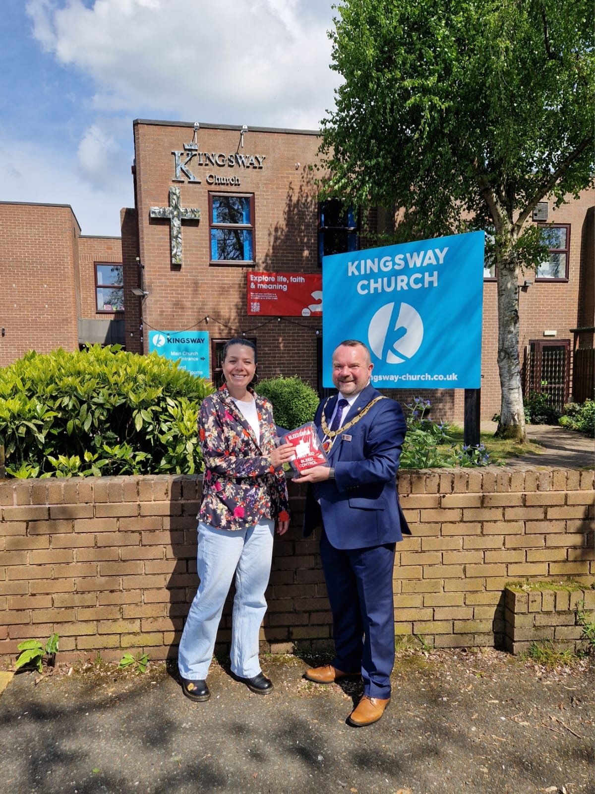 We are very grateful to Wombourne Parish Council for presenting us with a Bleed Control Kit which will be kept in our community foyer alongside the defibrillator.