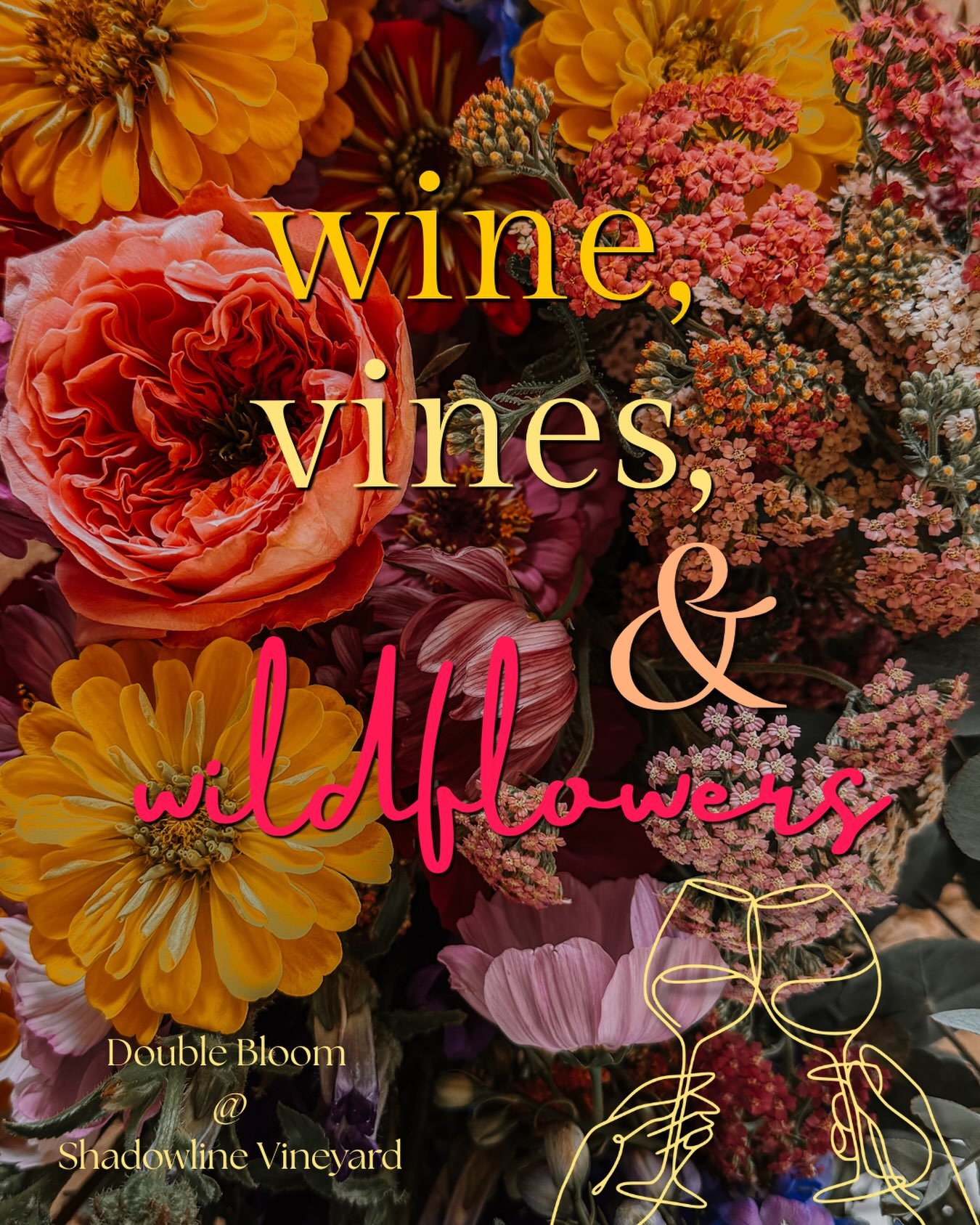 🍇💐 WINE, VINES, &amp; WILDFLOWERS 🍇💐

Join us for an evening of creativity, connection, and locally crafted wine &amp; locally grown flowers at our Wine, Vines, &amp; Wildflowers experience.

When: Friday, August 14th 

Time: 6pm-until

Where: Sh