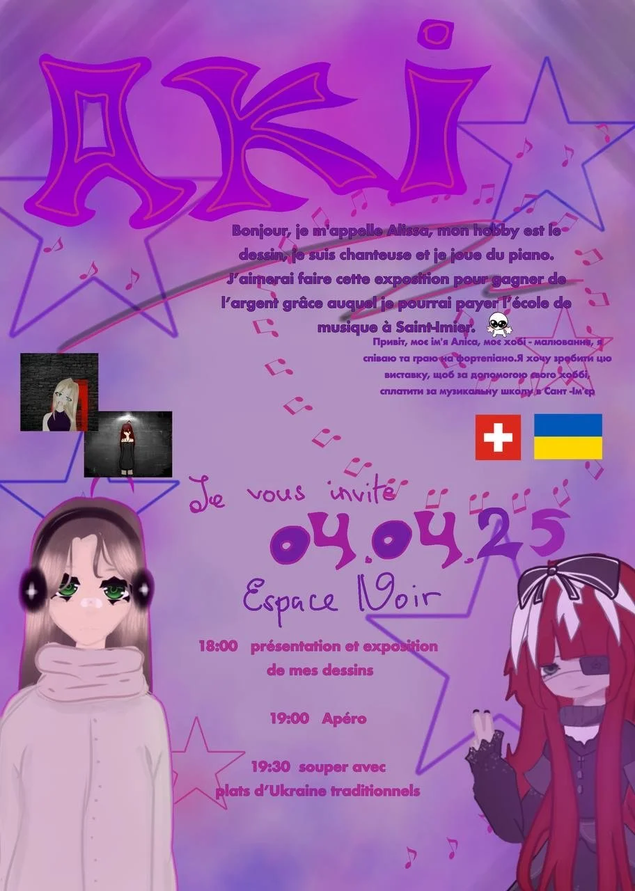 Exposition Les dessins d'Alissa, repas et chansons