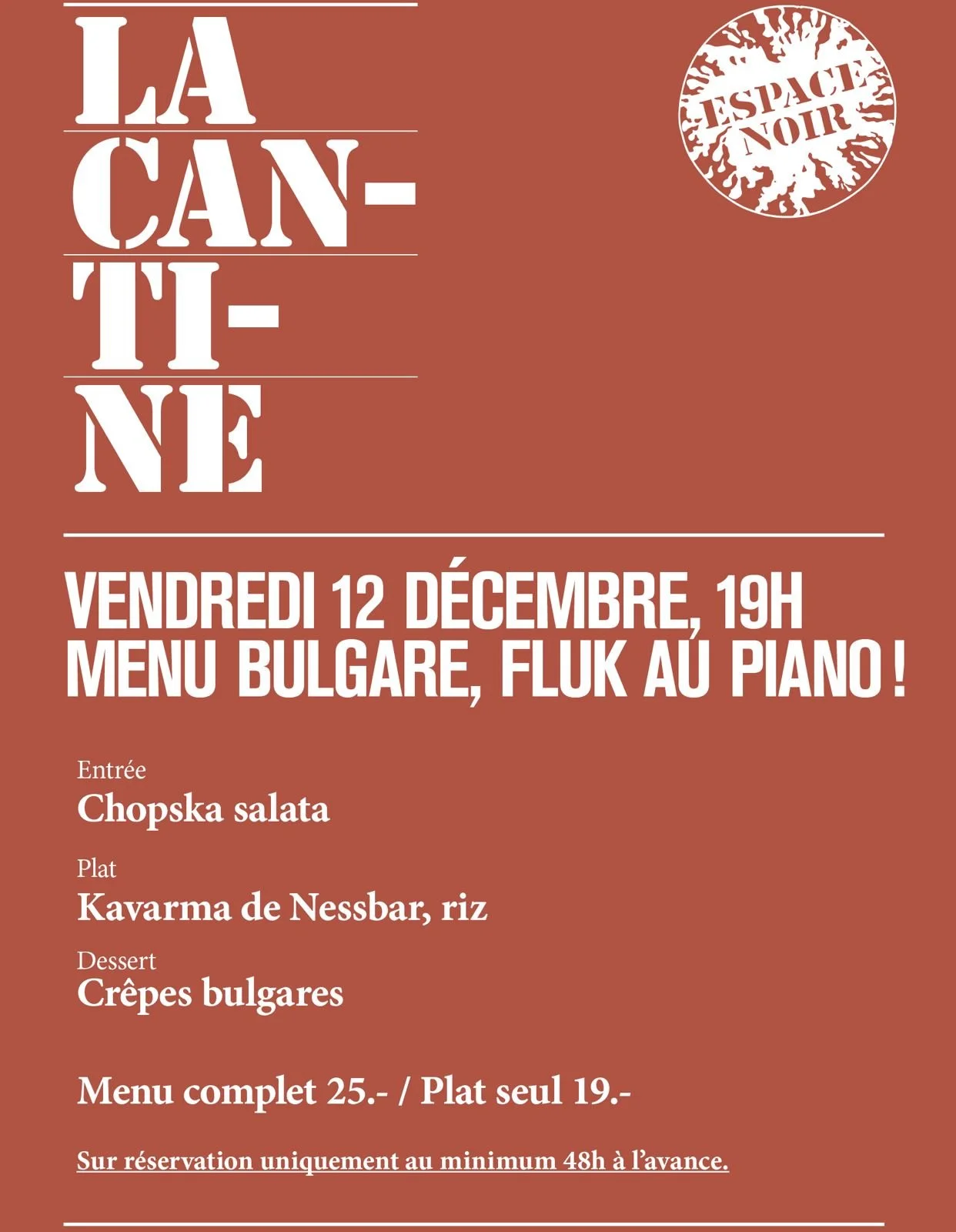 Menu bulgare, Flük au piano!