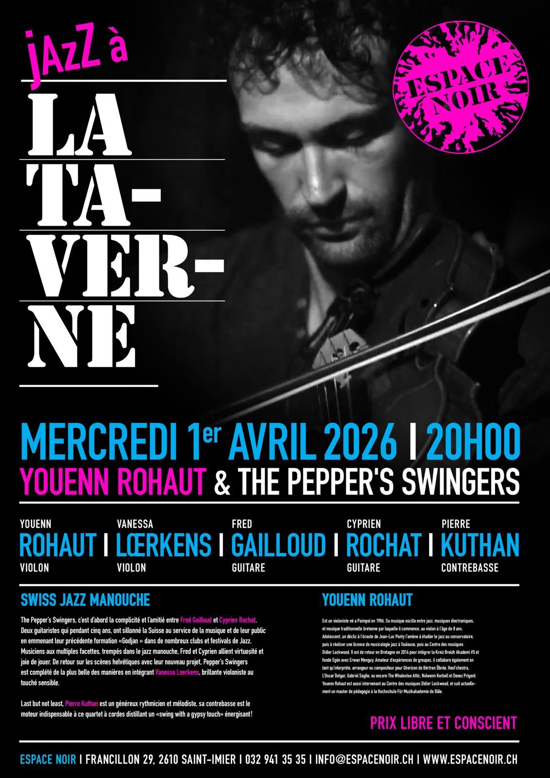 Jazz à la taverne - Youenn Rohaut &amp; The Pepper’s Swingers
