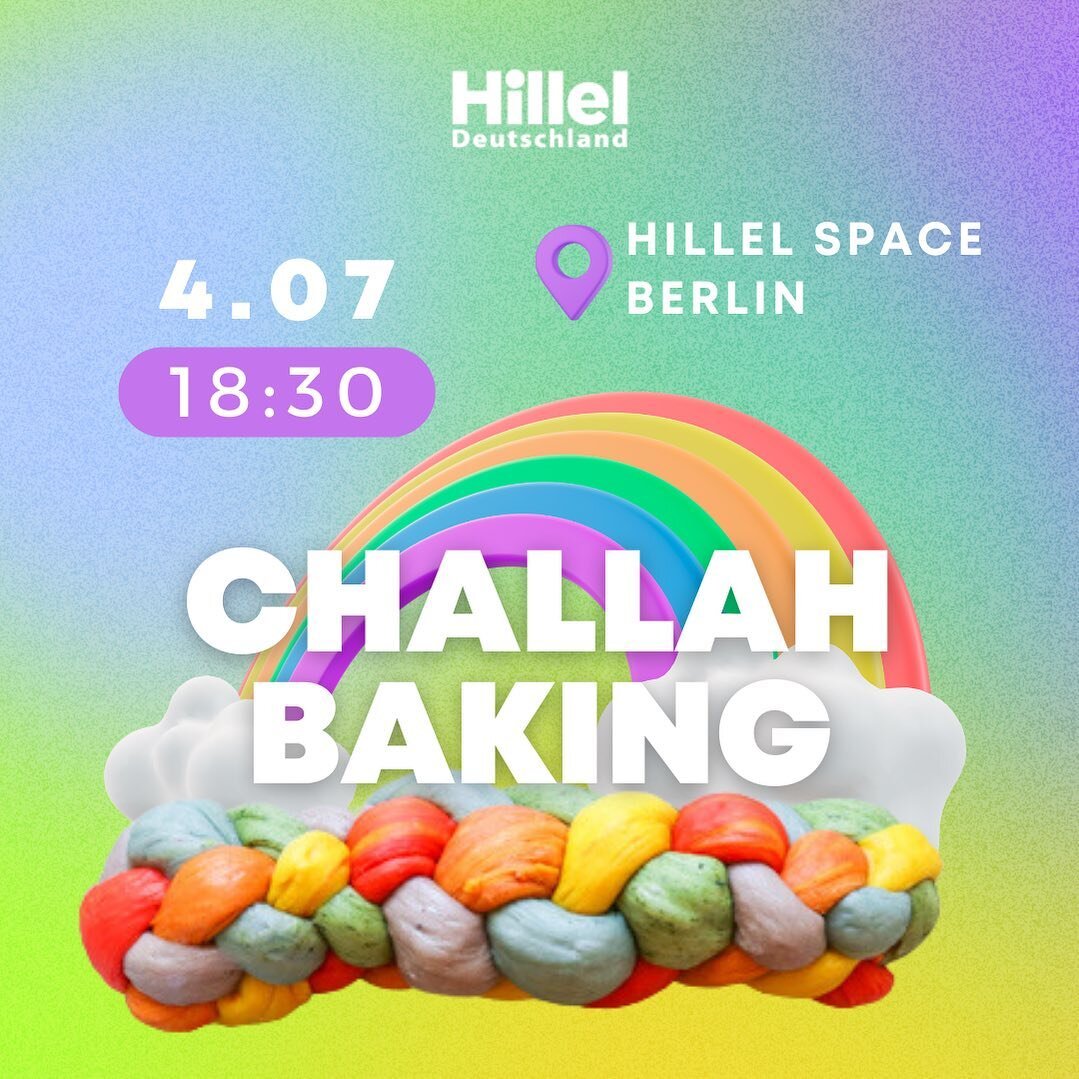 Shabbat Shalom, dear friends! 
We wish you a wonderful and peaceful weekend and on Tuesday we are waiting for you at Hillel to bake delicious Challot in all the colors of the rainbow 🏳️&zwj;🌈 🌈❤️

Sign up in bio ⬆️