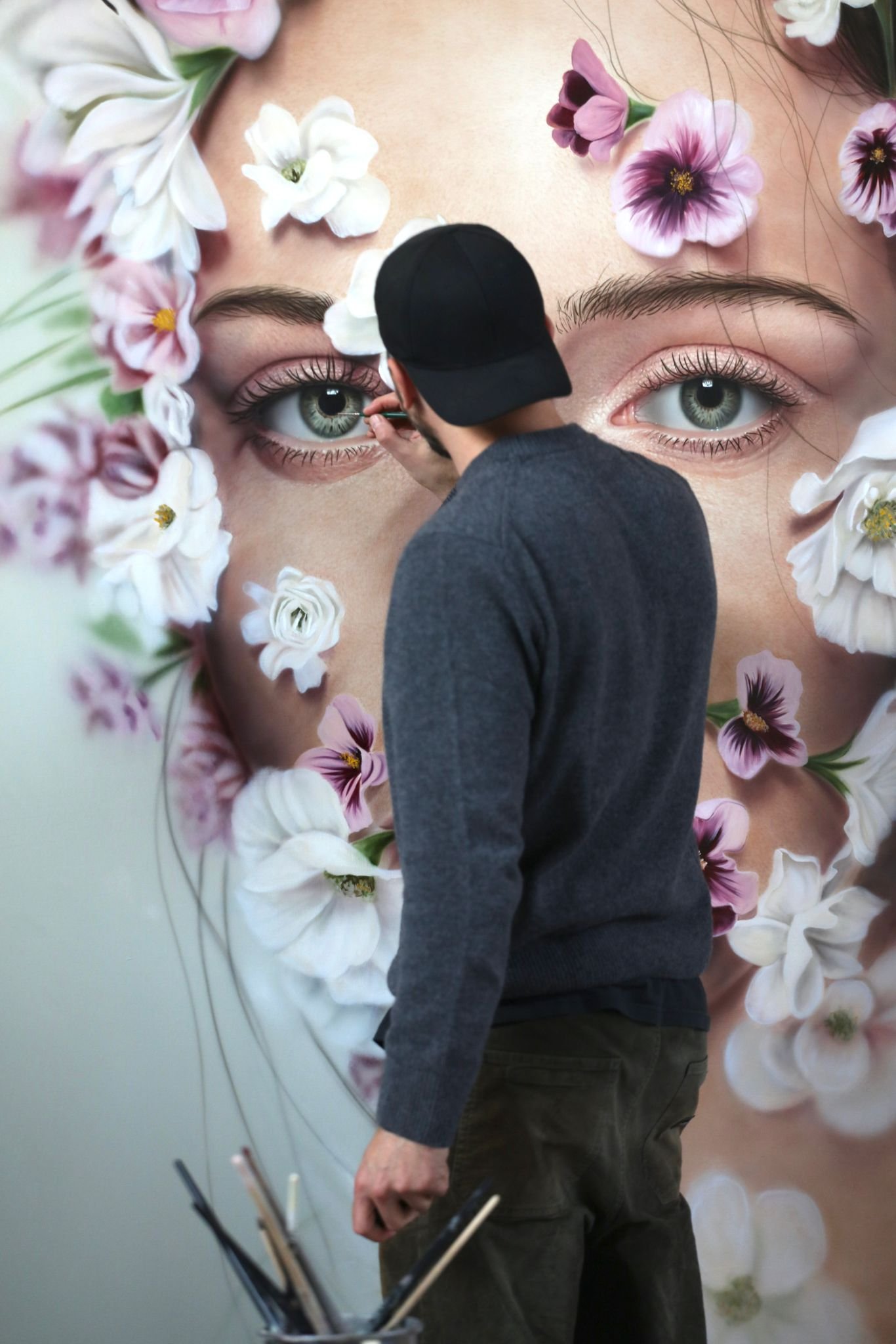 David Uessem working in his studio in Gummersbach, Germany