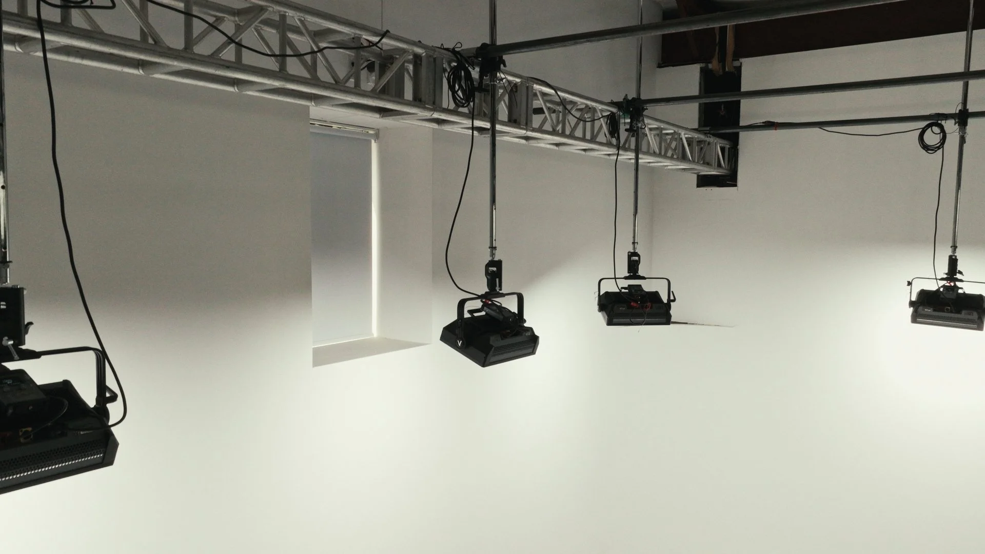 Silver Hill Studio Lighting grid with 4 Aputure Nova P300c