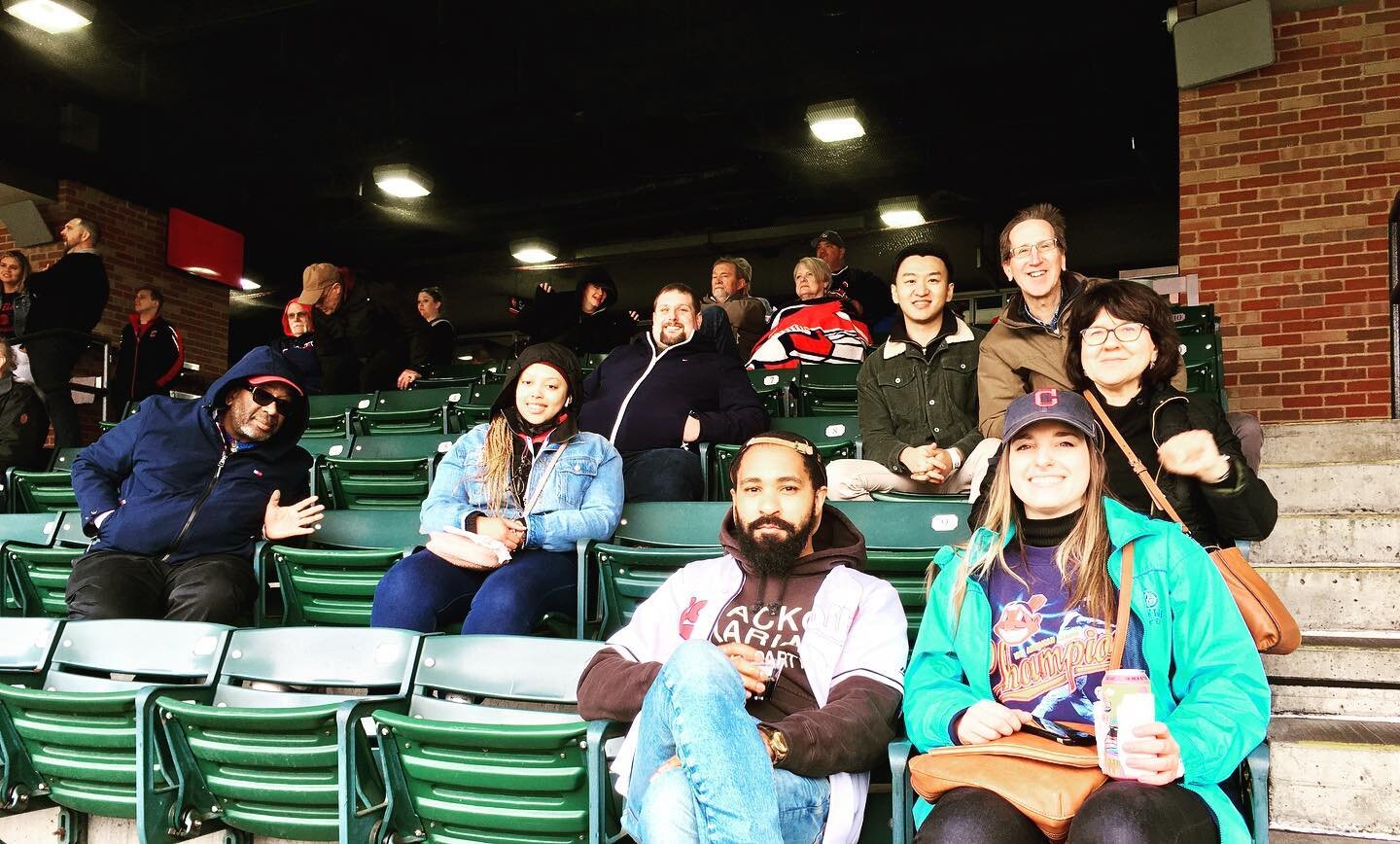 Office Outings! It was cold 🥶 but we still had a blast! #guardians #progressivefield #fun #architecture #downtowncleveland