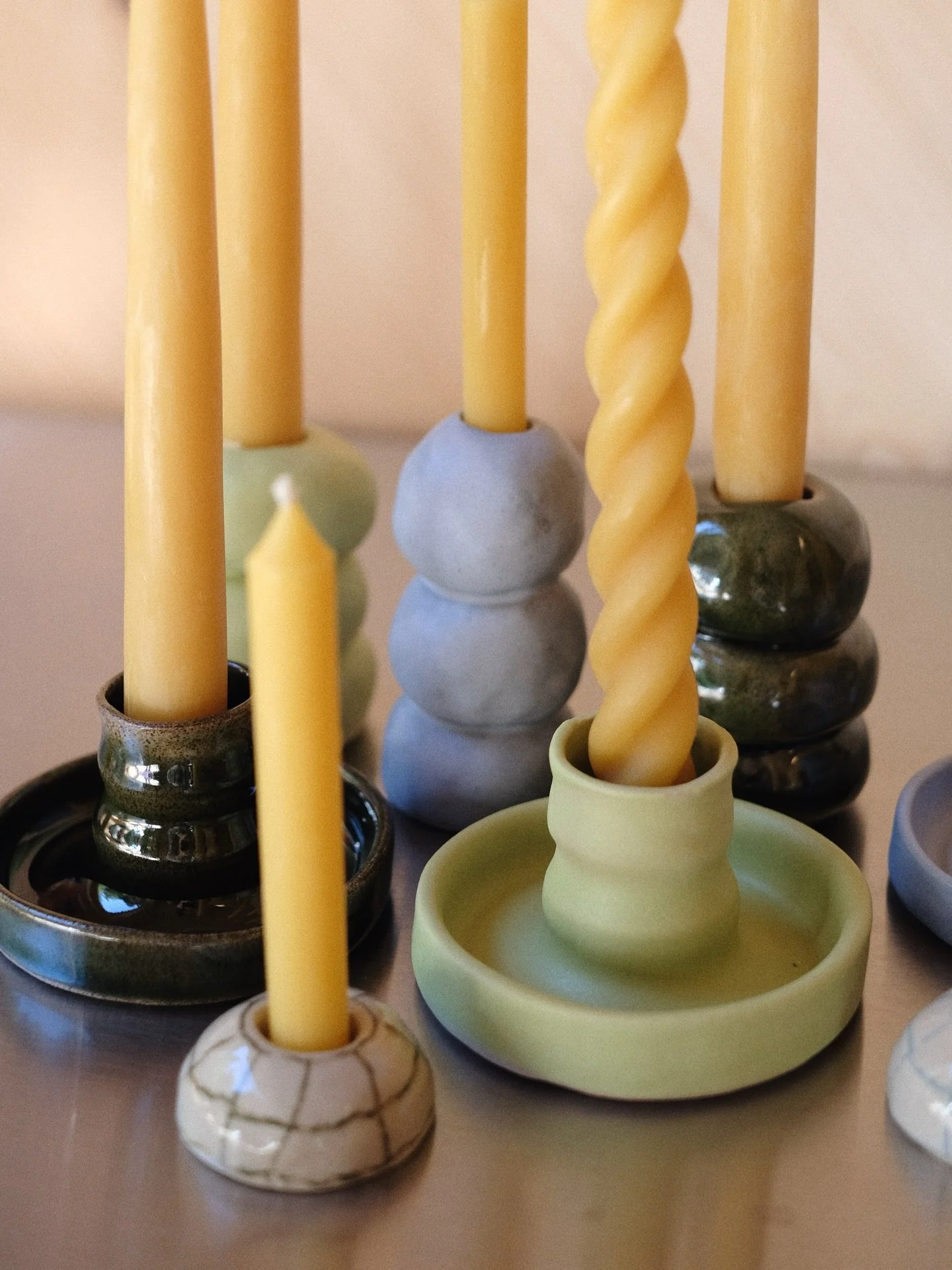 🌟 new in: candle holders 🌟 I&rsquo;m taking them to @independentceramicsmarket this Sunday! They&rsquo;ll also be available in sets with candles made from Slovenian beeswax. 🐝 These candles are my absolute favourite, so I thought it would be nice 