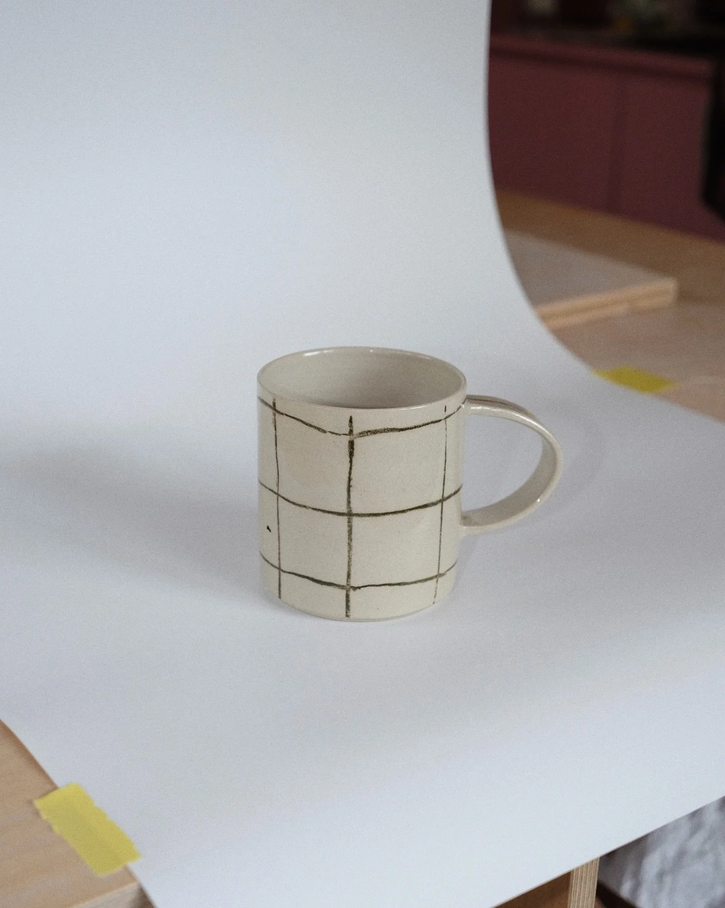 Basic mug, green grid. ✨ Web shop is updated! ✨