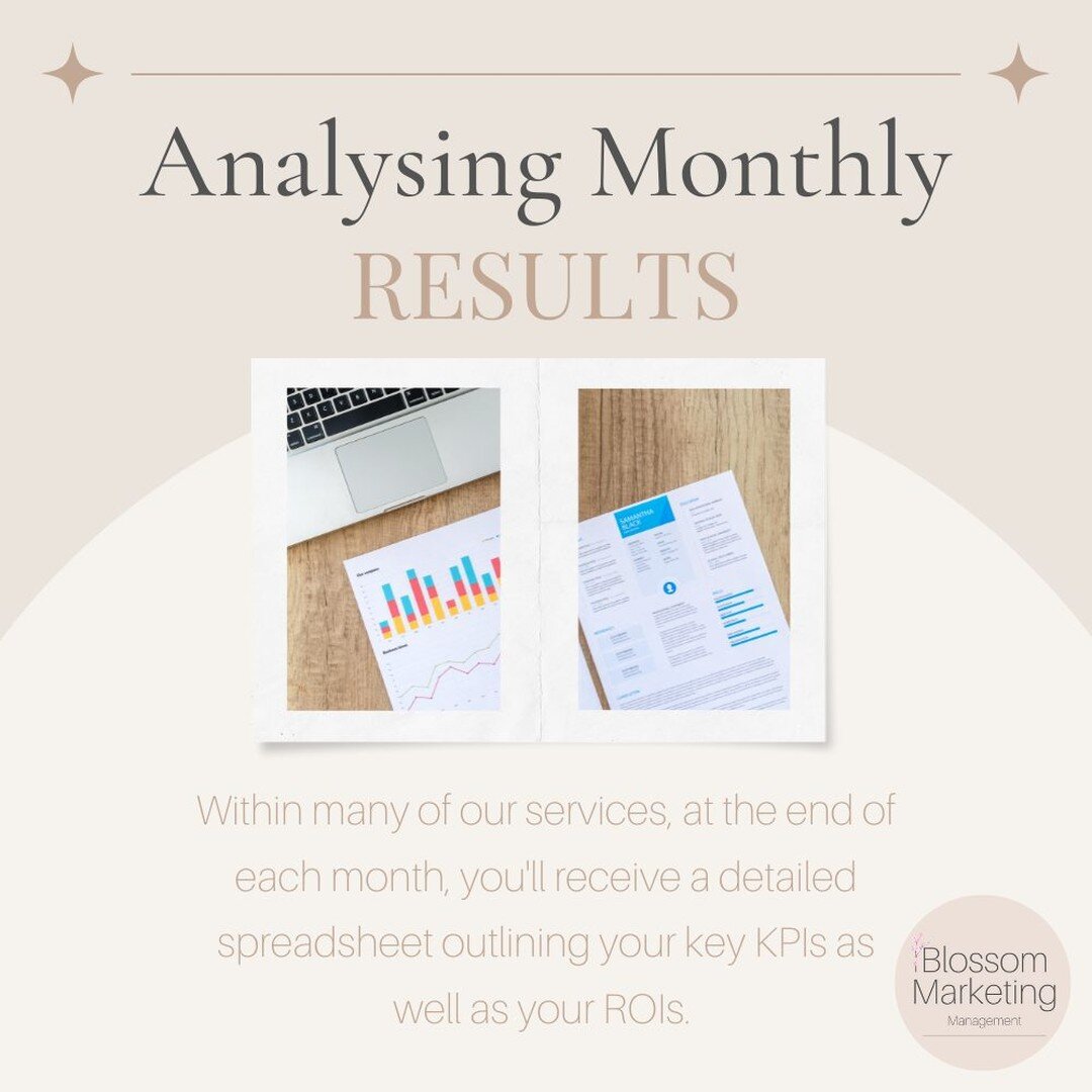 Within many of our services, at the end of each month, you'll receive a detailed spreadsheet outlining your key KPIs as well as your ROIs. 

The goal of marketing reports is to optimize your marketing strategies, but you won&rsquo;t be able to do tha