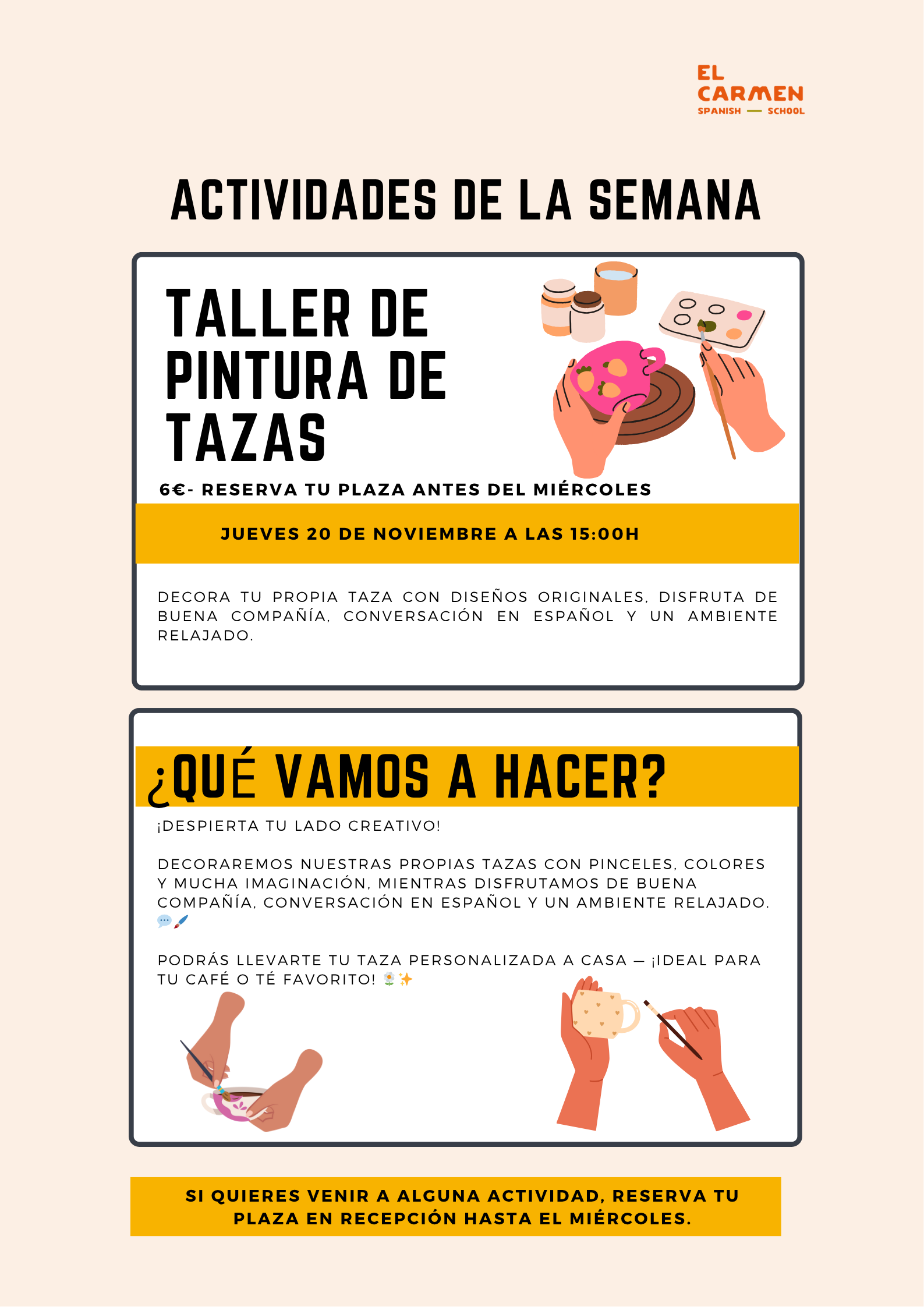 TALLER DE PINTURA DE TAZAS