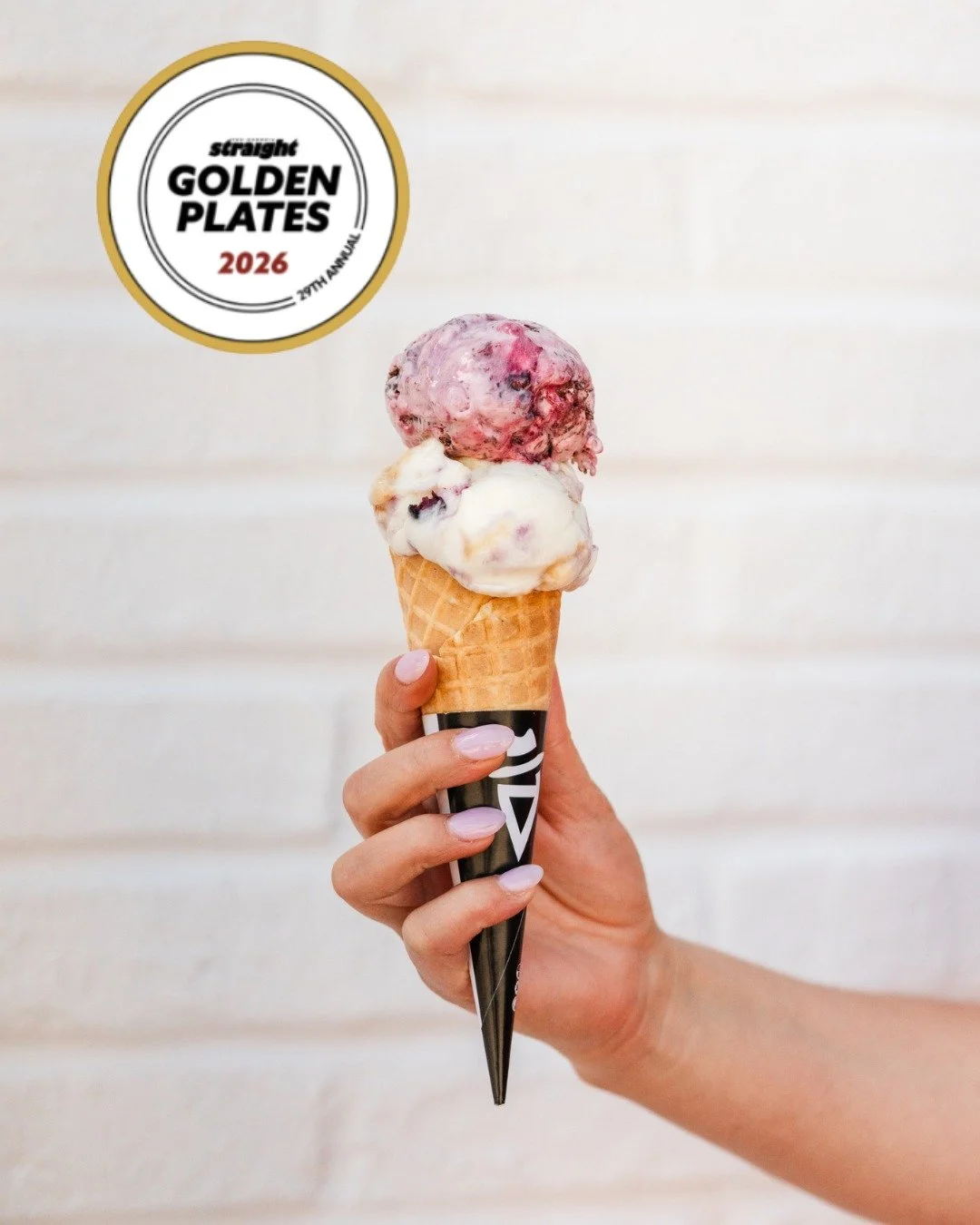 You love us! And we love you! We're so grateful to have been awarded 3rd Place for this year's @GeorgiaStraightFood #GoldenPlates Best Ice Cream &amp; Gelato category!
.
And a huge congrats to @earnesticecream and @rainorshineyvr for earning the top 