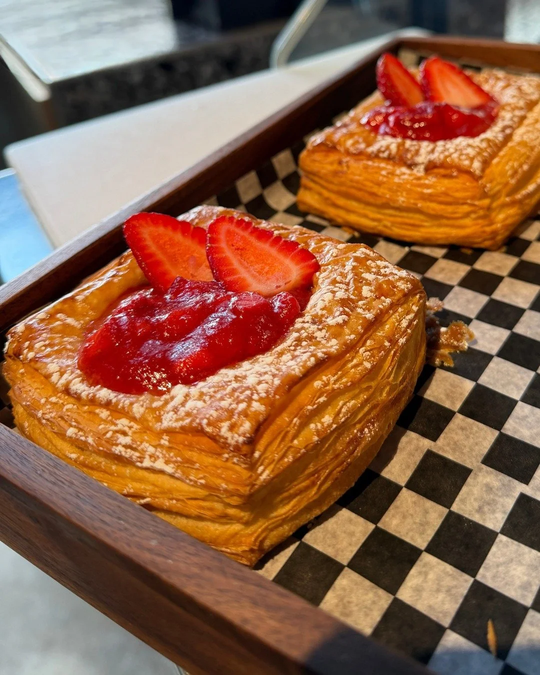 Strawberry season has arrived, and so has our newest Danish. 🍓
ㅤ
Layers of flaky croissant pastry, house-made rhubarb compote, seasonal strawberries, and a buttery crumble come together in our new Strawberry Rhubarb Danish.
Sweet, tart, and made for