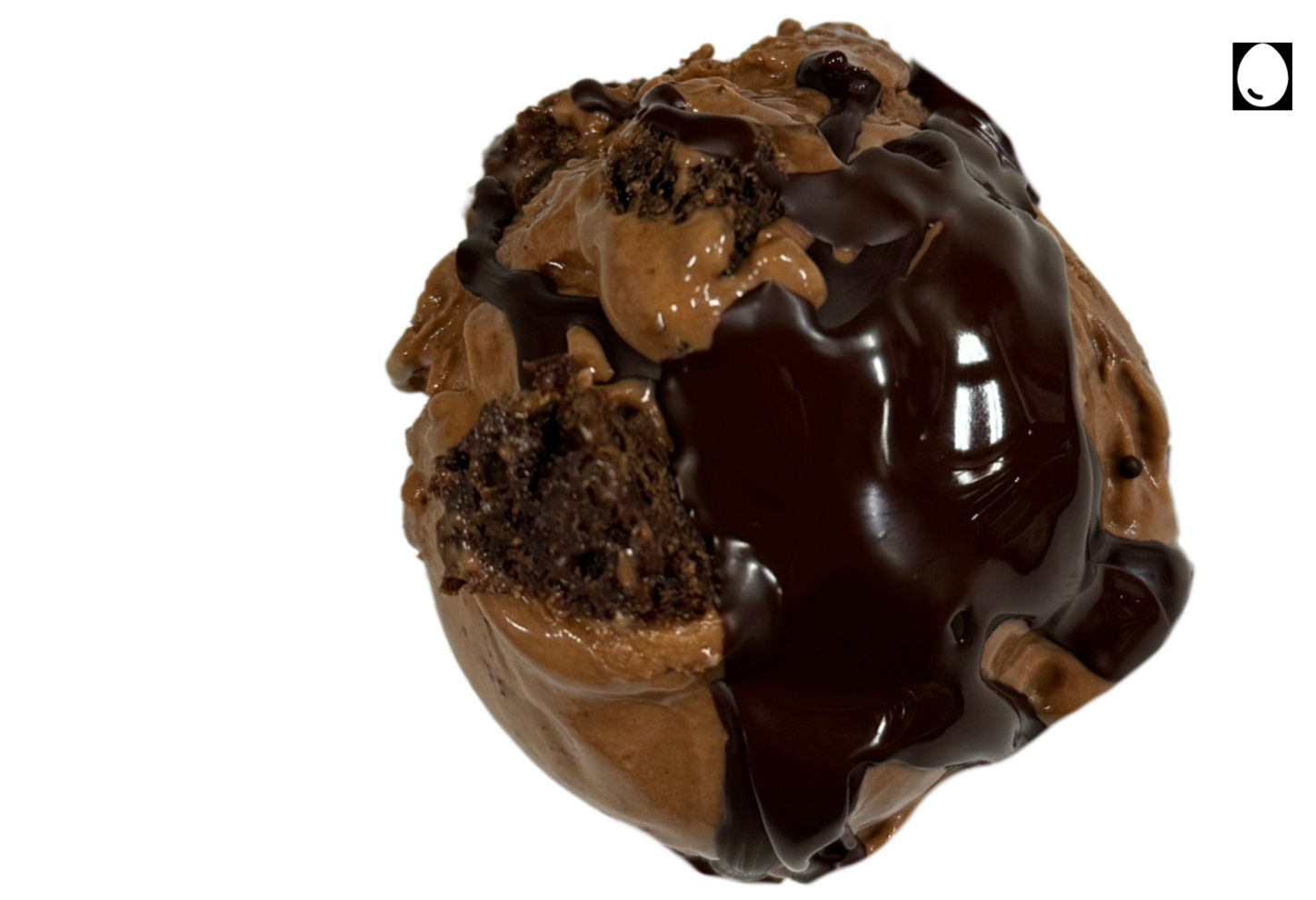 fudgey milk chocolate gelato, fudge brownies, and fudge.