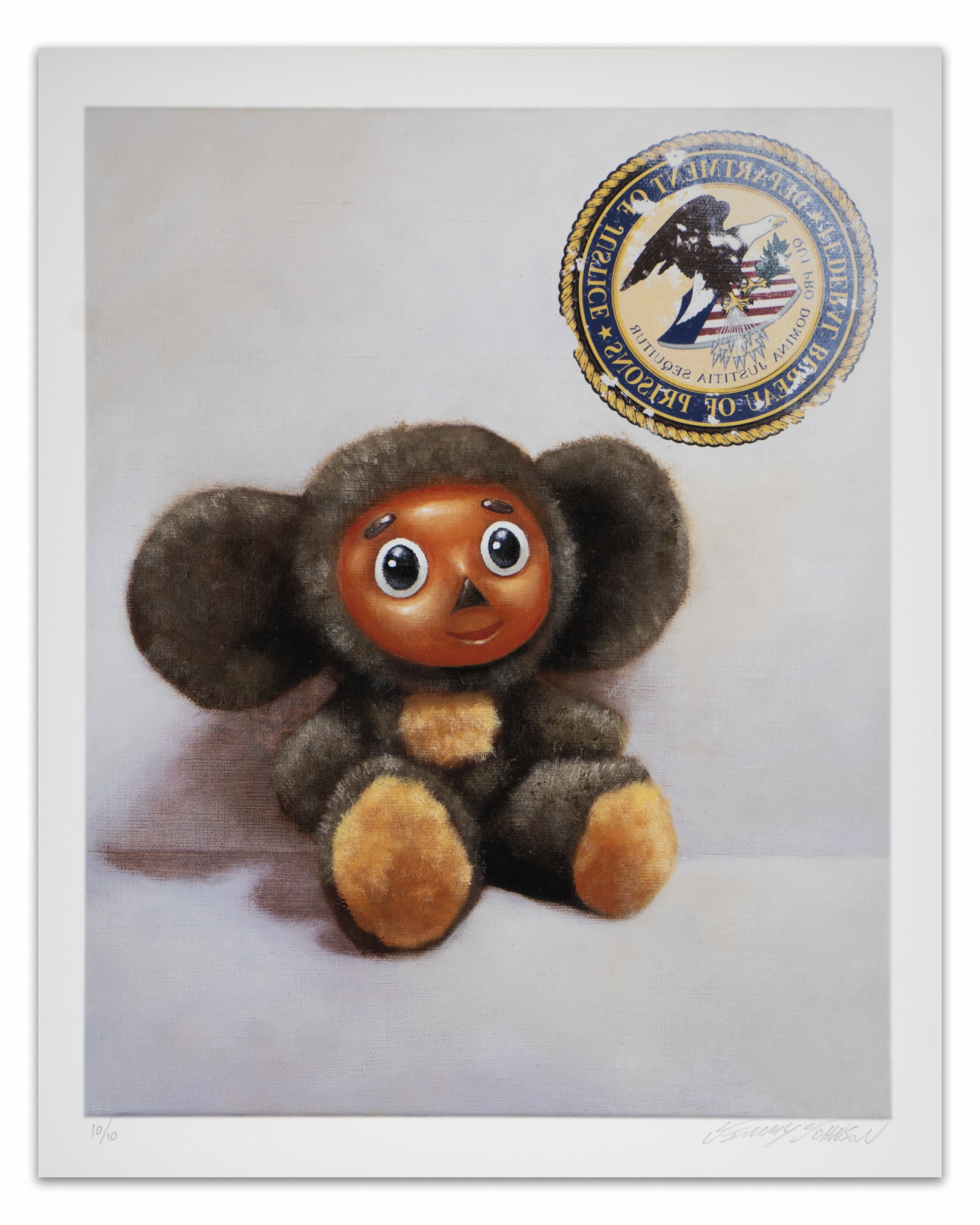 Cheburashka, Pigment print on Innova Soft White Cotton IFA 15, 14 3:4" x 18" (sheet), image 12 3:4" x 16",  Edition of 10. (White Background Image).jpg