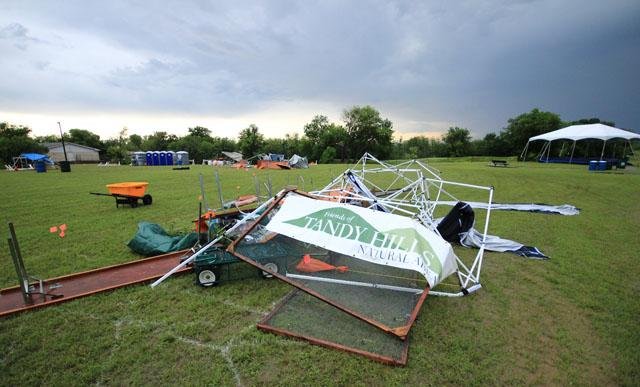  April 24, 2015 was not a beautifil day as storms blew in and destroyed the days set-up&nbsp;work. 