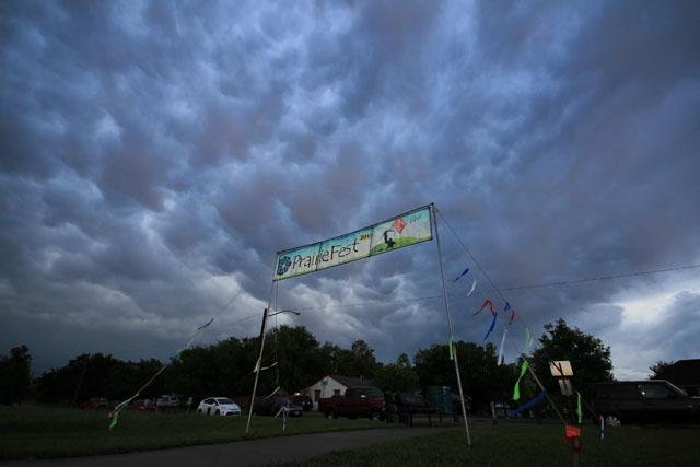  But the ominous clouds cleared overnight and the show went on the next day. 
