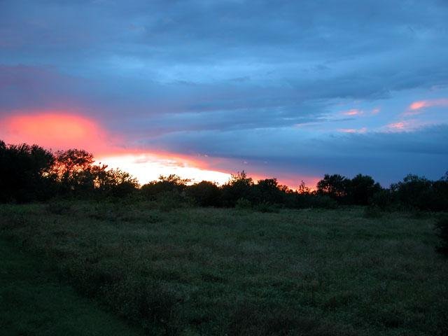  One of the many colorful,&nbsp;sunsets seen from the lumpy prairie mattress that was the Tandy Hills in mid-June. 