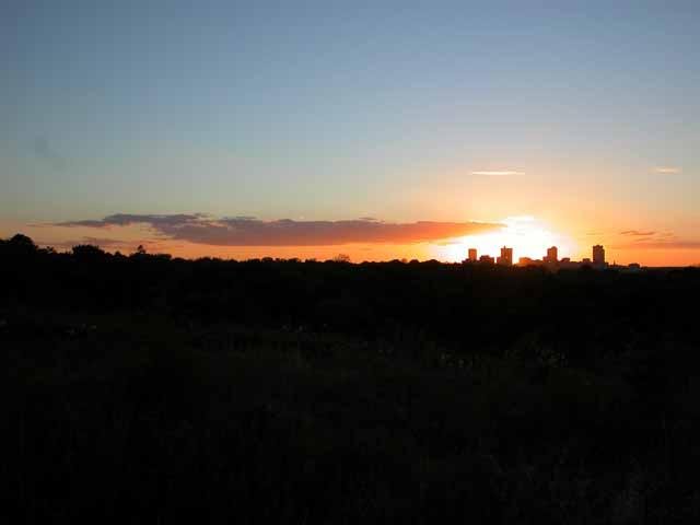  Sunset on the dry prairie. 