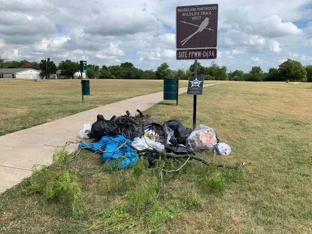  A group of FFA kids cleaned up the mess left by July 4th partygoers. Someone also ripped&nbsp;a limb from the old Mesquite tree by the street. 