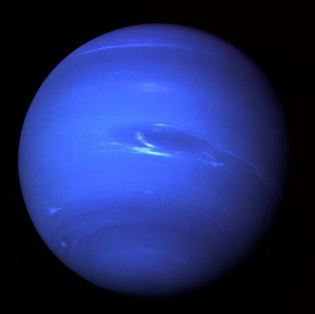  Planet&nbsp; Neptune , as observed by the Voyager 2 spacecraft in 1998. 