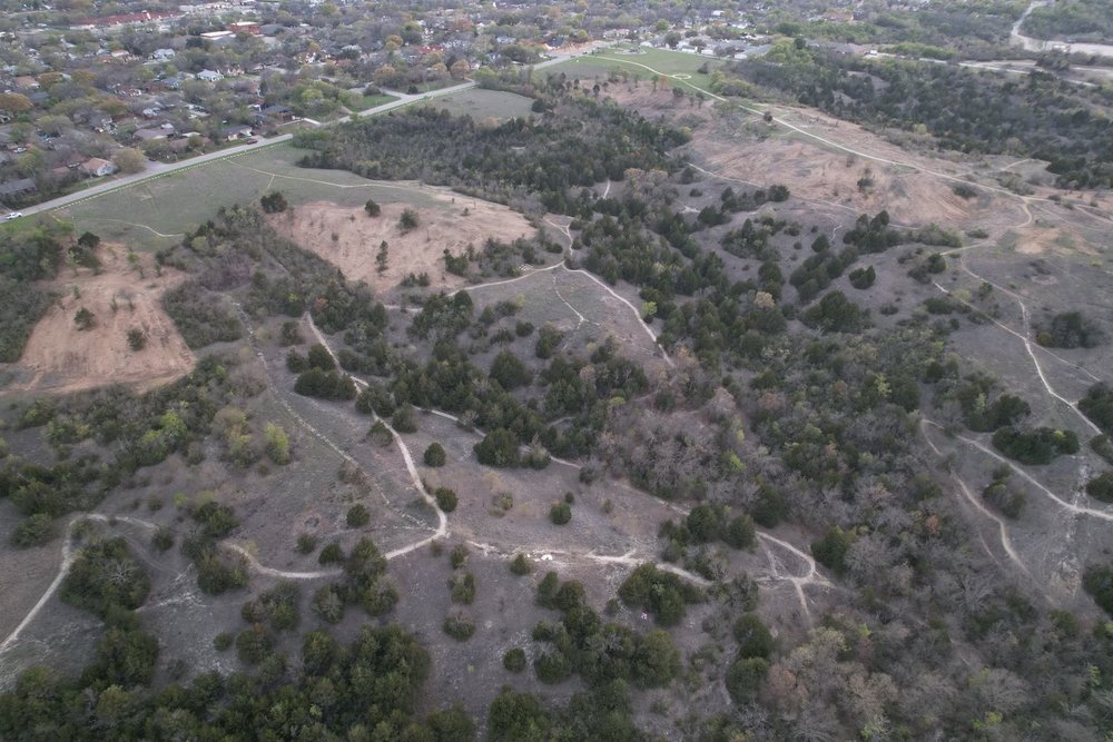  Overall aerial view of Phase 1 of privet mulching. 