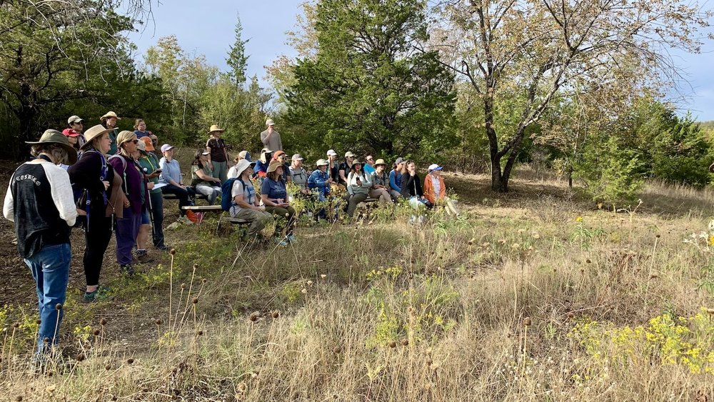  A bunch of Master Naturalists in training listening to  Suzanne Tuttle  speak her gospel. 