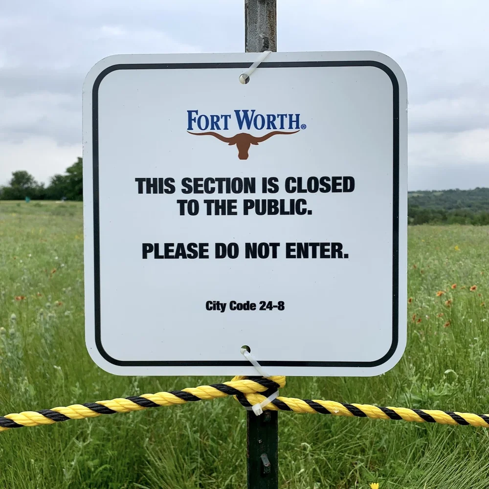  A new effort by FW Park &amp; Rec Dept. to deter illegal trampling of the View Street meadows.  