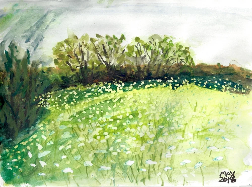  BB Hill, 2016, watercolor sketch (7" x 10") 