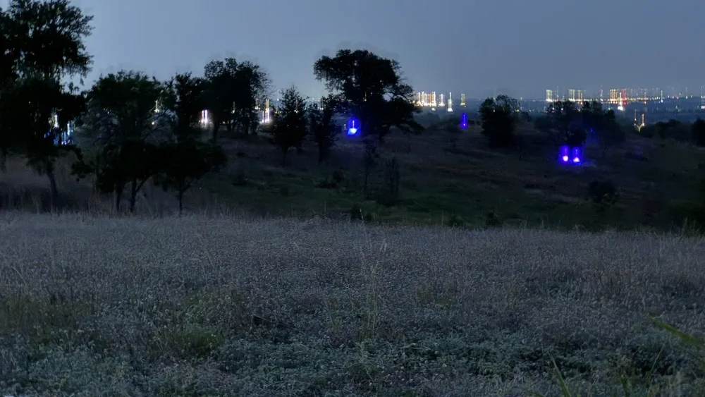  A view across from the hill where black-lighting stations were installed on August 10th, 2024. 