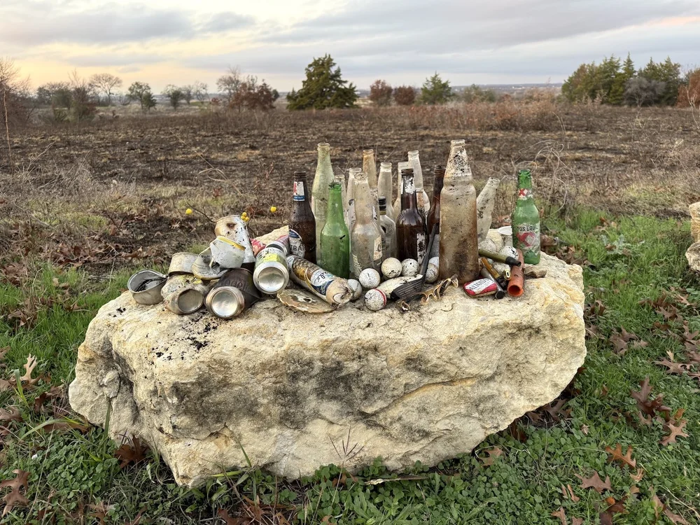  We took this rare opportunity to clear the meadows of discarded materials. 