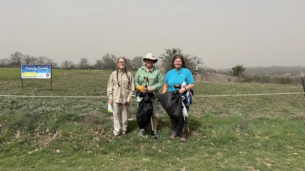  The Tandy Hills clean up crew from  Cross Timbers Master Naturalists  includes,  Fonda Fox ,  Cindy Paquette  and  Dana Austin . They were joined later by  Robbie Crawford  and  Suzanne Tuttle . 