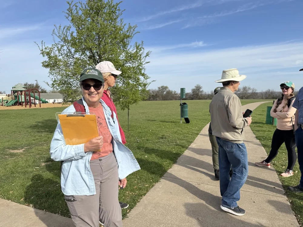   Suzanne Tuttle  helped lead the walk. That’s famous NBC-5 weatherman,  David Finfrock , in the hat and holding phone. 