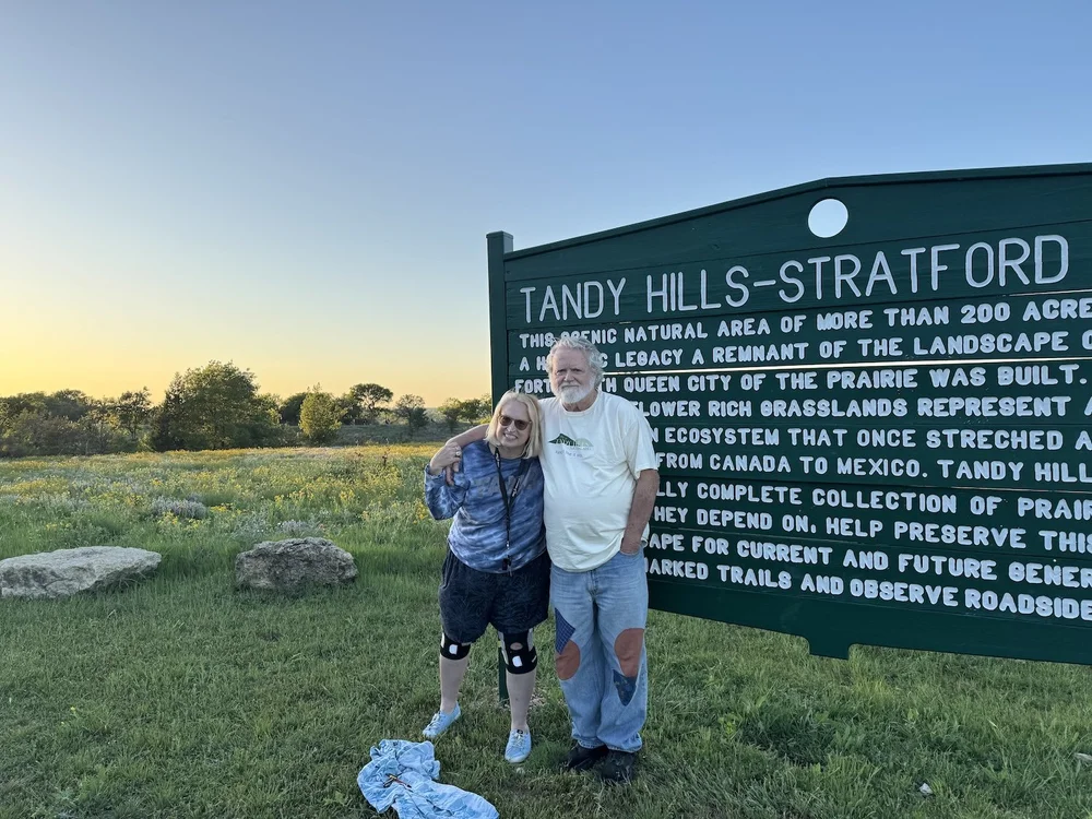  Man about town with a sign Gale McCray &amp; friend. 