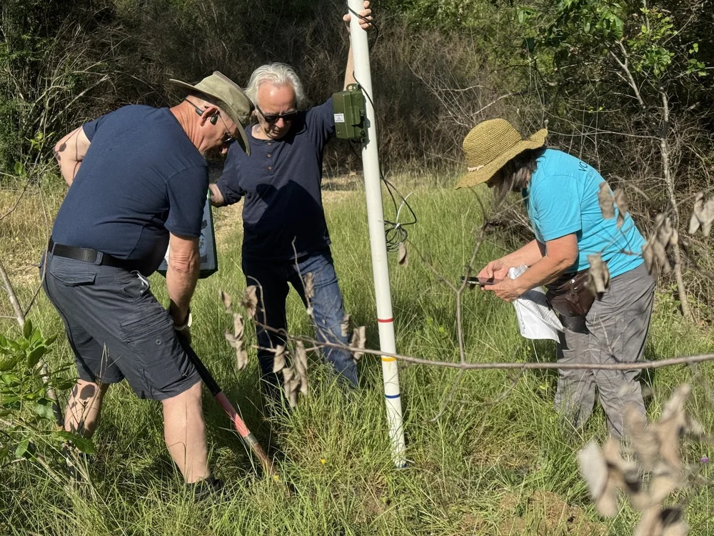  Don Young assisting Karen &amp; Chris get the pole secured. 