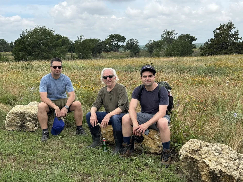  After sweaty, two-hour hike, we got to sit down for a photo. 