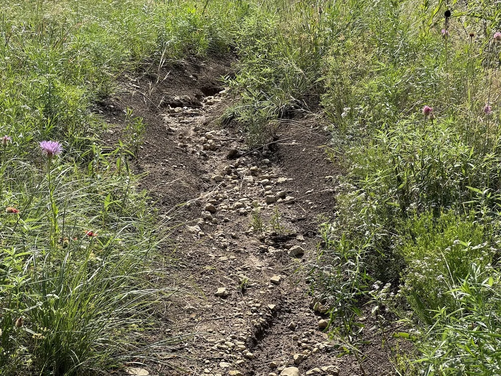  Some areas are especially eroded. 
