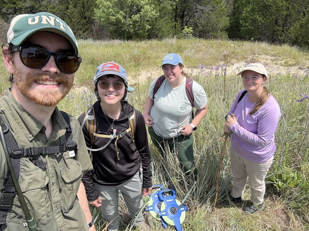  Calvin, Makynzie, Emma and Paige conducting plant surveys. 
