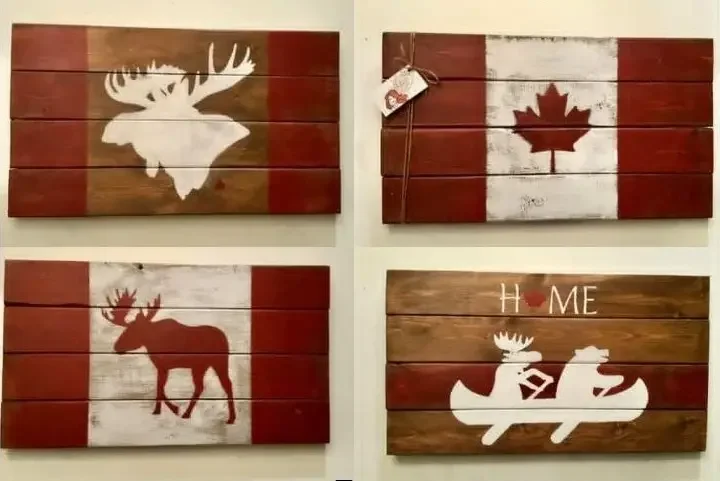 Canada Flag Paint Sign options