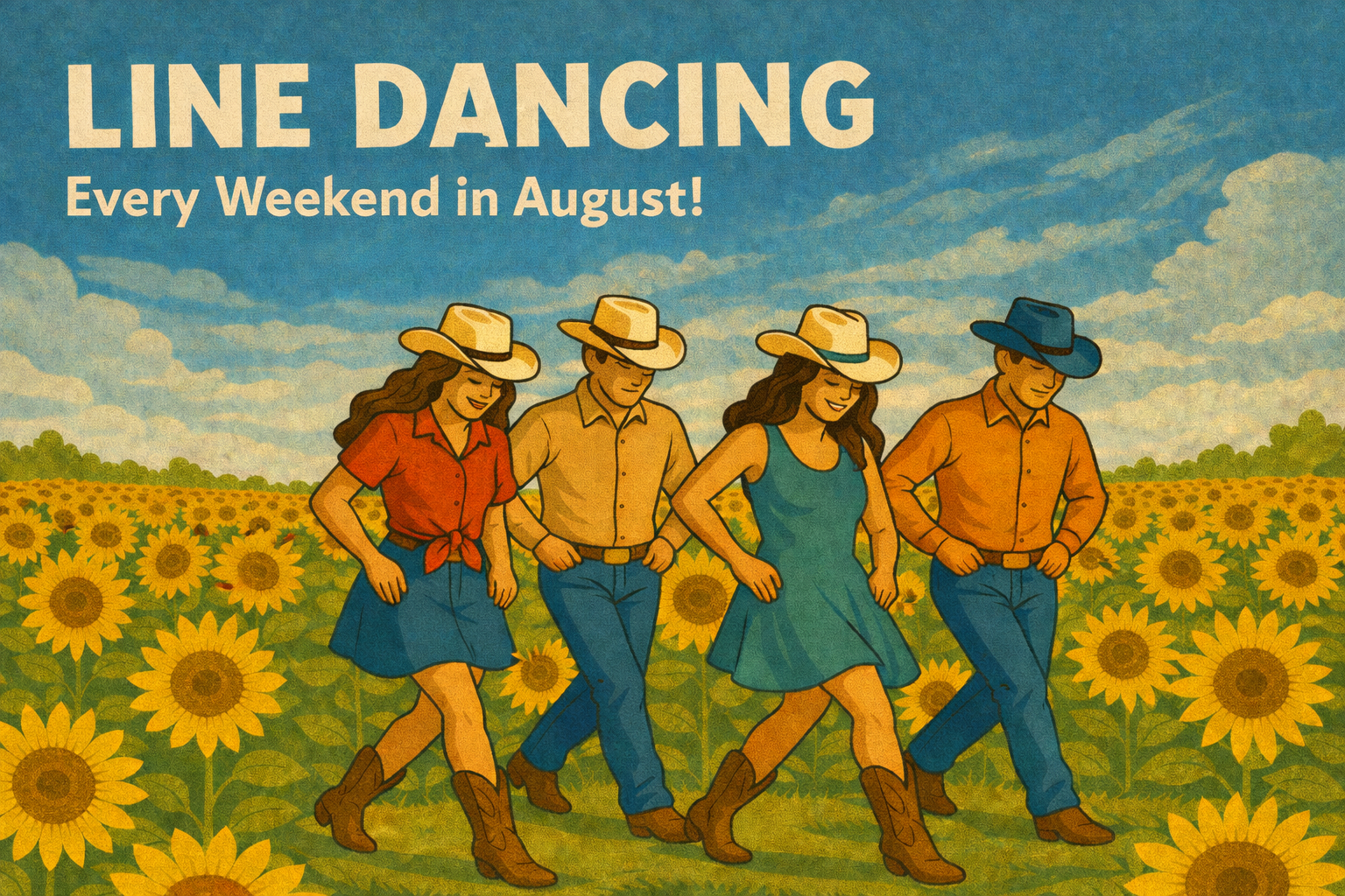 Line Dancing at The Sunflower Farm