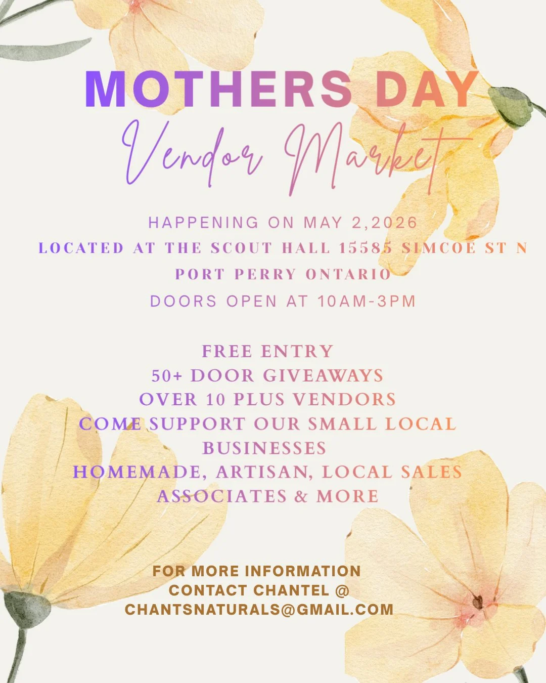 Mother's Day Vendor Market Poster